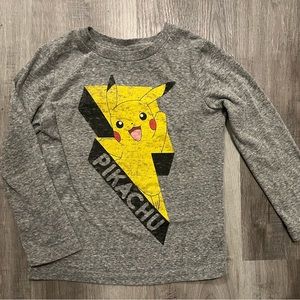 Grey Pikachu Pokémon long sleeve shirt.